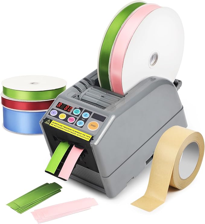 Ribbon Cutting Machine, Advanced Automatic Electric Tape Dispenser, 999mm Max Cut Length, Manual & Auto Modes, for Business, Schools, Restaurants, Factories, Warehouses & Home Use