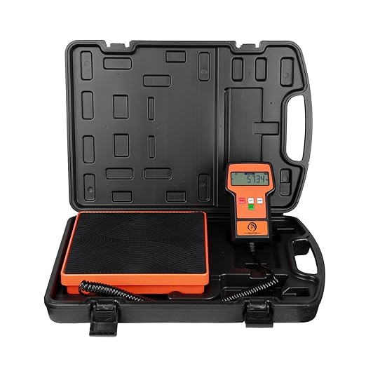 110LBS Electronic Digital Refrigerant Charging Weight Scale with Portable Case, HVAC Refrigerant Scale in Higher Precision for All Refrigerant Recovery Tanks