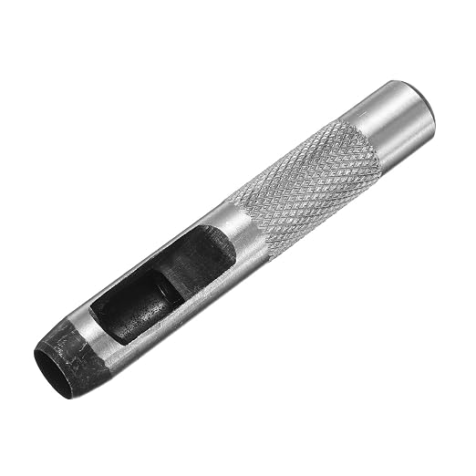 HARFINGTON Leather Round Hole Punch, 11mm Hollow Hole Puncher Cutter Carbon Steel Circle Hole Punching Cutting Tool for Belt/DIY Leather Craft