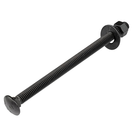 3/8" x 6" (25 Pack) Black Carriage Bolt Kit, Grade 307A, Ceramic Coated for Exterior Use, 2X Rust Resistance of Galvanized by Makers Bolt