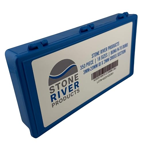 Stone River Products Metric O-Ring Kit 350pc, 18 Sizes 3mm-20mm ID x 2mm CS, Buna-N NBR 70A Nitrile Rubber Seals Assortment for Hydraulic Pneumatic Automotive, Case Included
