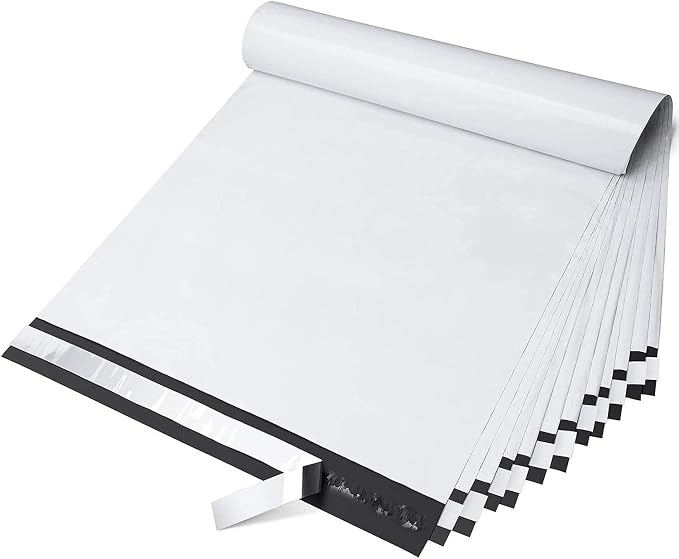 Fuxury Large Poly Mailers 14.5x19'' 200 Pcs,Shipping Bags for Clothes,White | Heavy Duty Self Seal Mailing Envelopes,Durable Opaque Packaging Mailers Poly Bag For Large Clothing Business,Boutique&Online