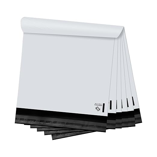 KKBESTPACK Poly Mailers Self Sealing Shipping Envelopes CPB68 Waterproof Postal Bags (White, 10x13 Pack of 1000)