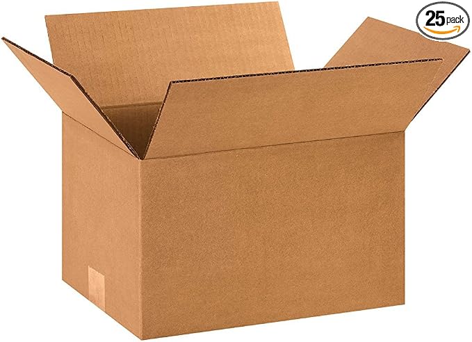 BOX USA Shipping Boxes 12"L x 9"W x 7"H, 25-Pack Small Corrugated Cardboard Box for Shipping, Packaging, Moving, Storage Box for Home or Business, Strong Wholesale Bulk Boxes