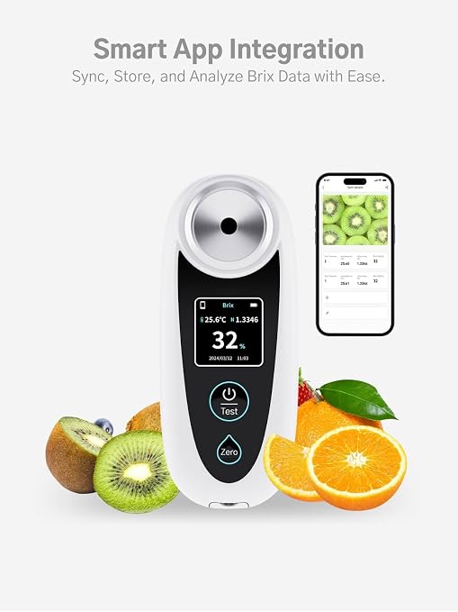 Honey Brix Refractometer – 0–95% Sugar Content Tester, Not for Moisture – ATC, Rechargeable – for Honey, Syrups, Juices