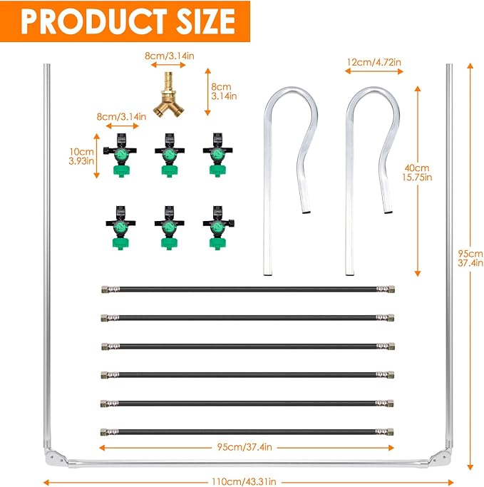 6-Nozzle Foldable Boom Sprayer with 2 Heavy-Duty Hooks– 122" Coverage for ATV/UTV, Adjustable Spray Patterns, Easy-Transport Folding Design