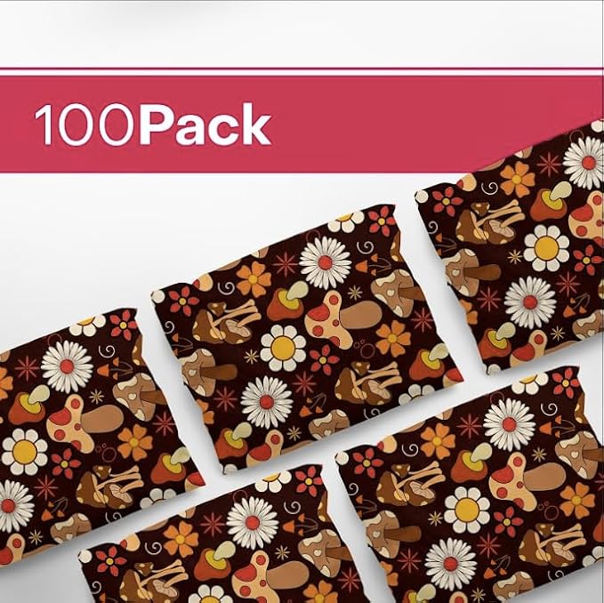 Package Mint 10x13 Poly Mailers - 100 Pack Cottagecore Mushrooms Design Poly Mailer Shipping Bags - Waterproof, Tear-Resistant, Self-Sealing Adhesive Mailing Bags for Clothes and Accessories