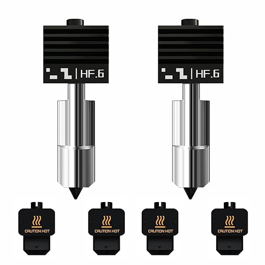 Bamboo Lab 2-Pack Enhanced-Flow Hardened Steel Nozzle Set for Bambu Lab H2S / H2D / H2D Laser – High-Speed Extrusion, Rapid-Melt Zone Upgrade (0.6mm)