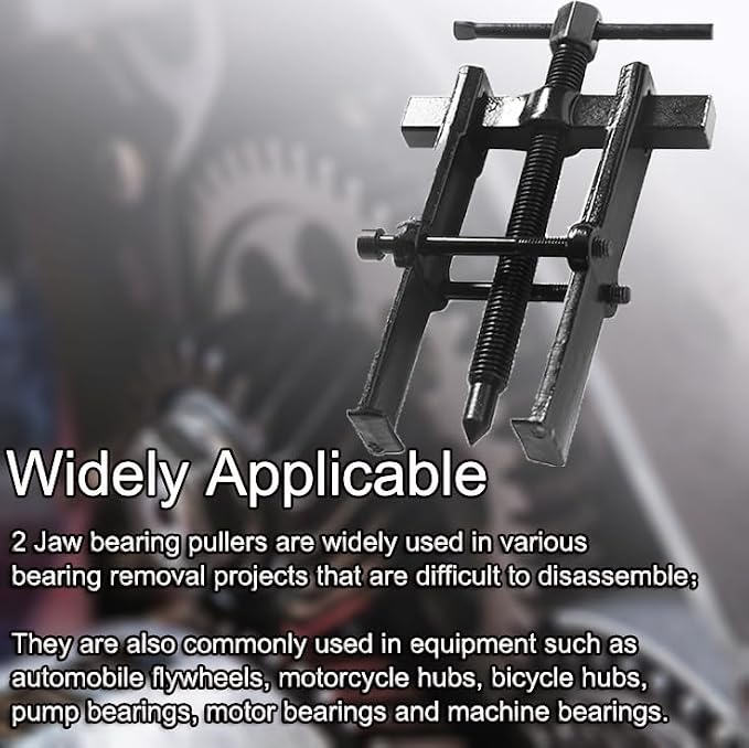 2 Jaws Bearing Puller 5-Piece Set, 2'' 3'' 4'' 6'' 8" Adjustable Two Jaw Puller Remover Tool, Carbon Steel Pump Removing Kit for Wheel, Bearings, Gears, Motorcycle