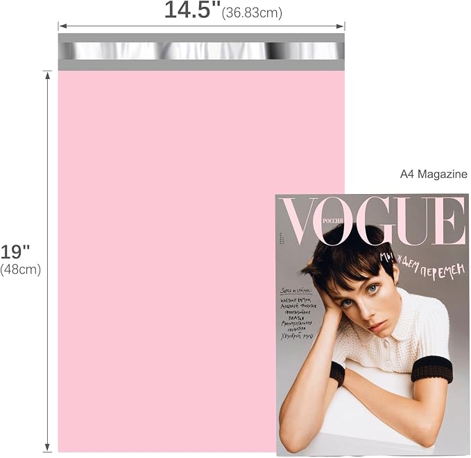 Fuxury 70000 Pcs 14.5X19" Poly Mailers Envelopes Shipping Bags for Clothing,Strong Adhesive Packaging Bag for Small Business Suppliers, Self Seal Mailing Poly Bags,Pink