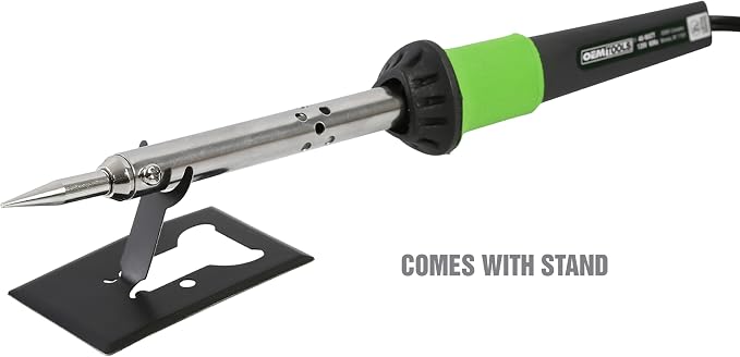 OEMTOOLS 24760 40 Watt Soldering Iron, Soldering Iron Kit for Electronics and Automotive Repairs, Pencil Grip Tool with Metal Stand, Stainless Steel Barrel, 55 Inch Power Cord