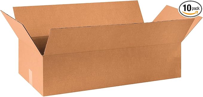 Box USA Wardrobe Moving Boxes Flat 36"L x 21"W x 10"H 10-Pack - Corrugated Cardboard Box for Shipping, Mailing, Packing, Packaging and Storage