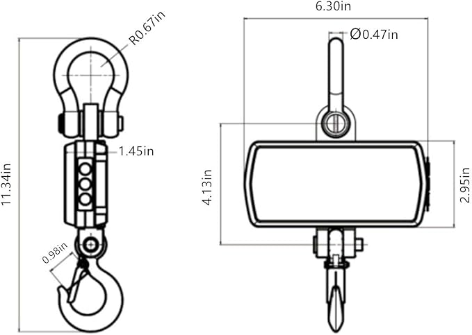 Klau 1000kg 2000 lb Crane Scale Orange | Heavy Duty, Hanging Scale, Touch Key LCD Display, With Remote