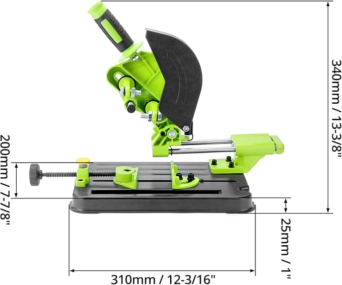 QWORK Angle Grinder Bracket, Adjustable 45 Degree Clamp Angle Grinder Holder Bracket, Universal Polishing Machine Pull Rod Angle Grinding Machine Stand for 100, 125 or 150 Angle Grinder
