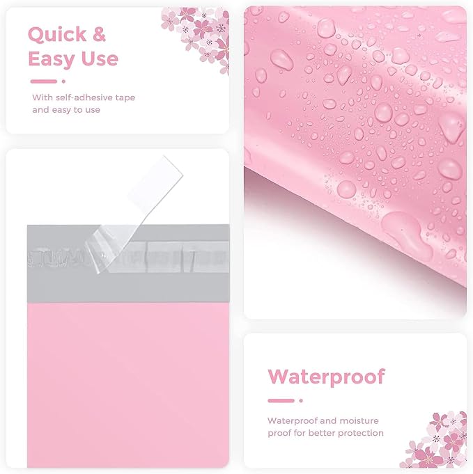 Metronic Poly Mailers 19x24 Inch 500 Pcs, Large Shipping Bags for Clothes, Shipping Envelopes for Small Business, Strong Adhensive Mailing Bags Packaging Bags, Light Pink