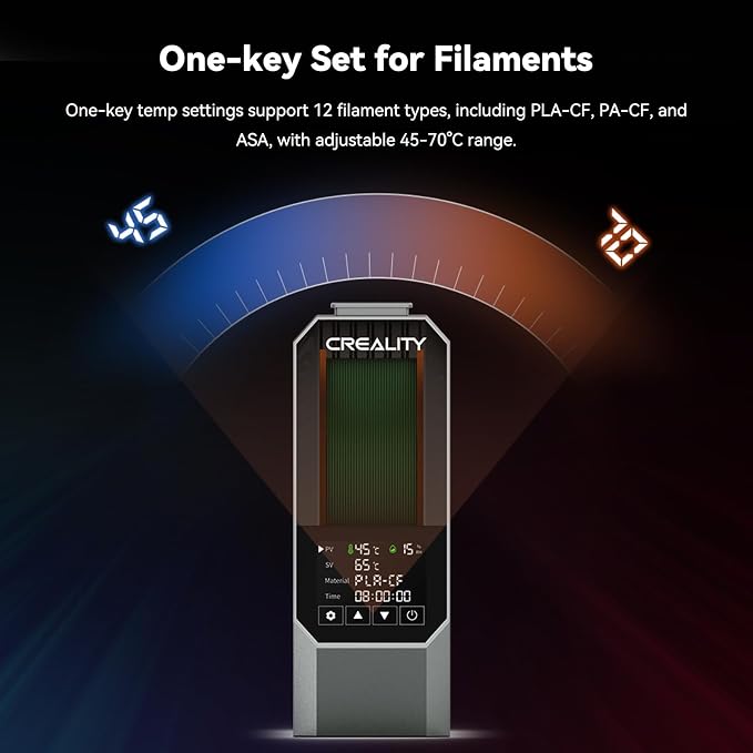 CREALITY Space Pi Filament Dryer – 360° Hot-Air Circulation, Fast Heating, 3.7'' LCD Touch Screen, One Key Set Filament Dehydrator & Storage Box for 1.75/2.85mm PLA, PETG, ABS, Nylon, PA, TPU