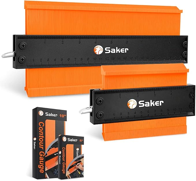 Saker Miter Saw Protractor&Saker Contour Duplication Gauge(10 Inch+5 Inch)