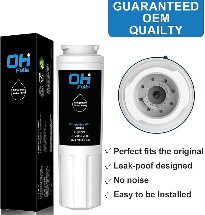 RWFFR Water Filter Replacement Cartridge, Compatible with Viking RWFFR, DDBF, DDFF, DDSF036, RDDFF236, RDFN536DSS, RDDFF236SS01, RDDFF236SS02, RDDFF236SS03, VCBF, VCFF, 3-Pack in White