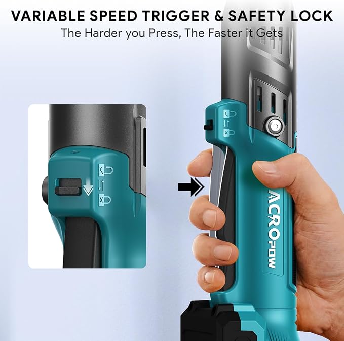 3/8" Cordless Ratchet Wrench for Makita 18V Battery, Brushless Motor | 74Ft-Lbs Electric Ratchet with Variable Speed, 1/2" & 1/4" Adapters, 3" Extension Bar (Tool Only)