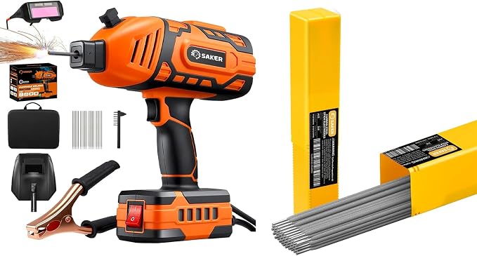 Saker Portable Welding Machine (Orange) - Saker E6013 Welding Rod 3/32'' 2-Pound