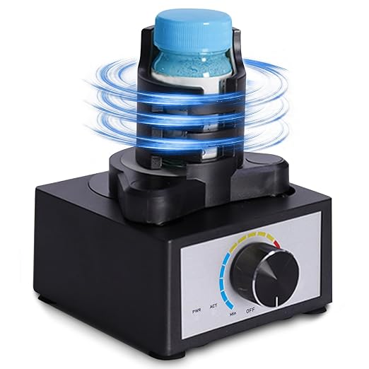 Mini Vortex Mixer, Hands-Free Model Paint Shaker, 300-2400rpm, Three-Stage Adjustable Speed Shaker, Suitable 10-100ml Mix, for Hobby Acrylic Paints, Nail Polish, Tubes, Lab, Eyelash Adhesives (Blue)