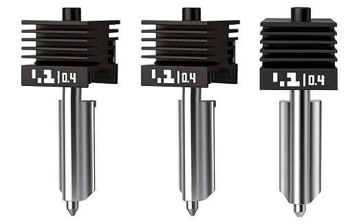 3 PCS P2S Hotend Kit with Hardened Steel Nozzle for Bamboo lab H2D/H2S/H2C/X2D/P2S 3D Printer, One-Piece Integrated Design for Reduced Clogging (0.4+0.4+0.4)