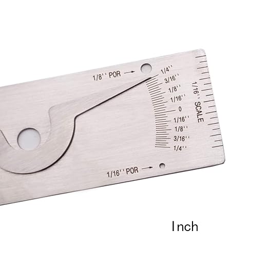 Weld Gauge Set 0-1/4'' Porosity Undercuts Checking Gauge with 0-3/4'' Convexity Concavity Welding Gauge Stainless Steel Imperial Measurement for Welding Inspection