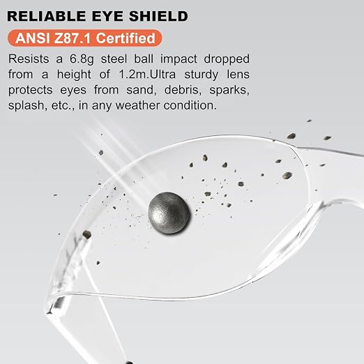Safety Glasses Men Women 12 pack, Z87 Safety Glasses with Scratch&Impact-Resistant lens, clear safety glasses with Ansi Z87.1 certification for construction, lab, lawnwork,workshop