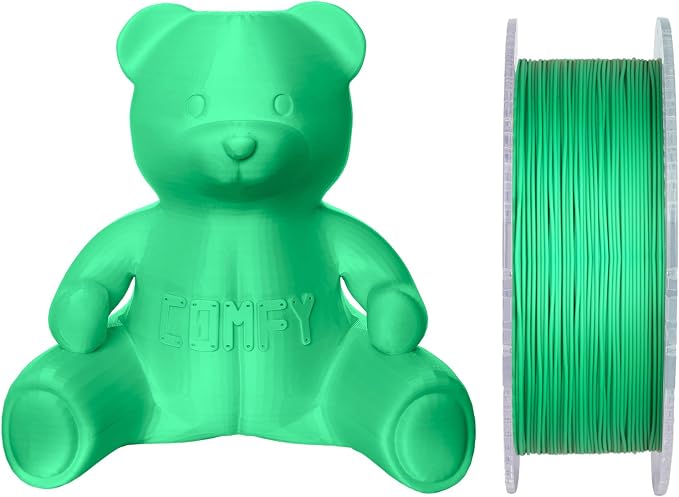 Certified Food Grade & ISO 10993 Biocompatible Skin Safe PETG 3D Printer Filament - CARBON by Comfy Materials - Lab Tested FDA Compliant Food Safe, 1.75mm, 1kg, Accuracy: +/- 0.02 (Green)