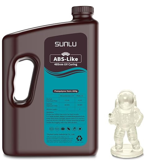 SUNLU Upgraded 4KG ABS Like Resin with Enhanced Strength and Toughness, High Compatibility 3D Printer Resin, 4000G Clear