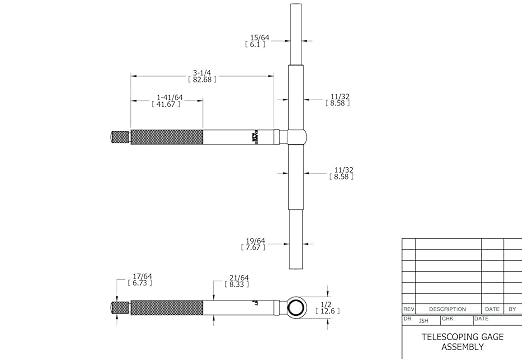 Starrett Telescoping Gage, Self-Centering with Two Arms - Ideal for Determining True Size of Holes, Slots and Recesses - 3-1/2" - 6" Range, 2-3/8" Handle Length - 579F