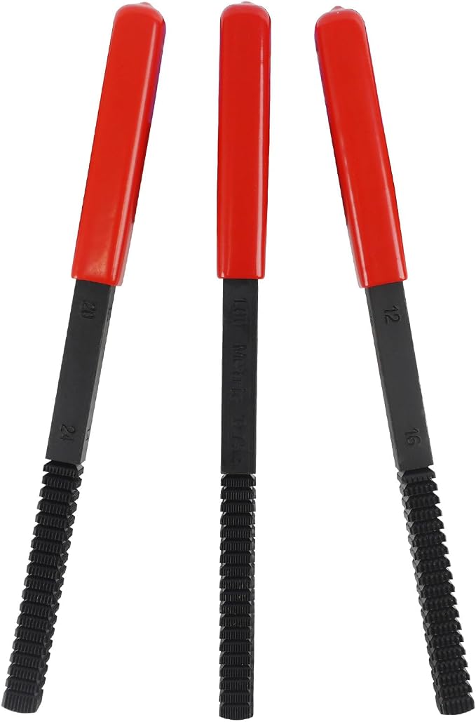 3Pcs Thread File Set, Thread Restoring Chaser Files Metric and SAE | Thread Restorer File Set High Carbon Steel Thread Repair Tool for Thread Repair File Set, Thread Cleaner Tool
