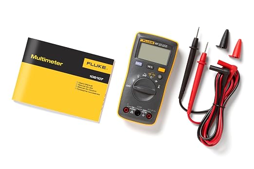 Fluke 107 AC/DC Current Handheld Digital Multimeter, Gray | AC/DC Current