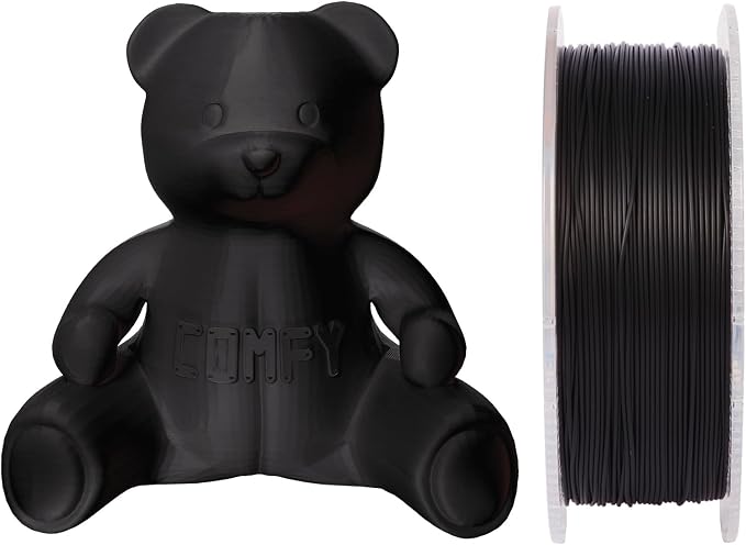 Certified Food Grade PLA+ 3D Printer Filament - CARBON by Comfy Materials - Lab Tested FDA Compliant Food Safe, 1.75mm, 1kg, Accuracy: +/- 0.02 (Matte Black)