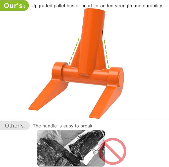 Insaga 110 Degree Pallet Buster Head - Fully Welded Deck Board Removal Tool for Demolition, Enhanced Deck Wrecker Pry Bar, Wooden Pallet Dismantling Tool (Head Only, No Handle)