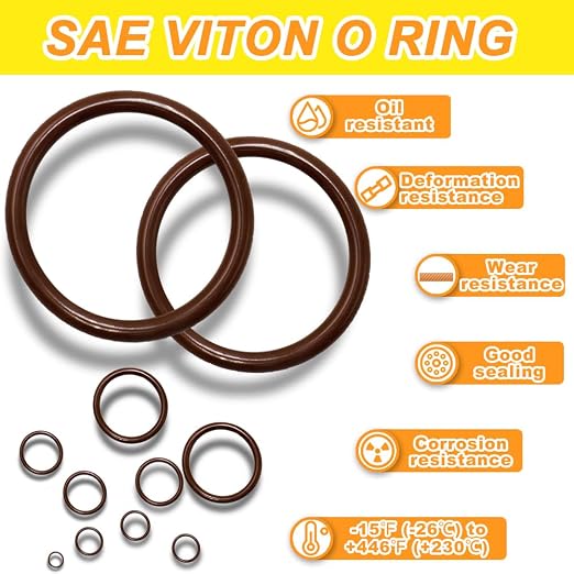 KEZE 382 Pcs SAE Viton O Ring Kit and 386 Pcs Metric Viton O Ring Kit for Industrial Pressure Washer,Industrial Plumbing,Hydraulic & Cylinders Repairs