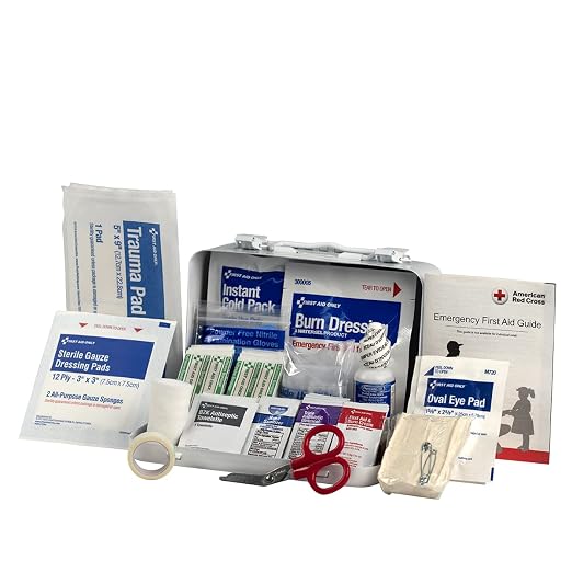 First Aid Only 91323 ANSI A 2021 and OSHA Compliant First Aid Kit, 10-Person Emergency First Aid Kit for Business, Home, Car, and Worksites, 76 Pieces