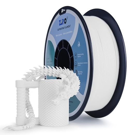 ZIRO PLA Filament 1.75mm, Pure Color 3D Printer Filament, PLA PRO Basic Color Series, 1.75MM 1KG Spool, Dimensional Accuracy +/- 0.03mm, Snow White