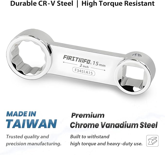 FIRSTINFO F3451A Taiwan 3/8-inch Drive Torque Adapter Set, 12-Point Box End, 10 to 19mm, Metric, 10-Piece with CR-V Construction | Blow Case and Mechanic's Tray