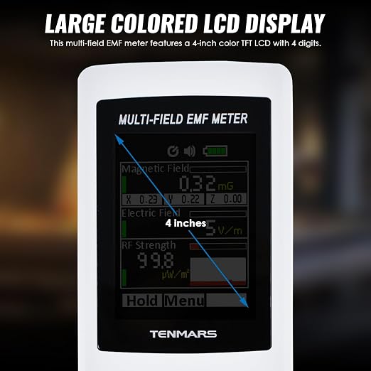 EMF Detector Multi-Field EMF Meter Pocket 2000mG Electromagnetic Electric Meter RF Field Strength Tester with Warning Indicator EMF Meter RF Gauss Meter for Home Office Industrial Site