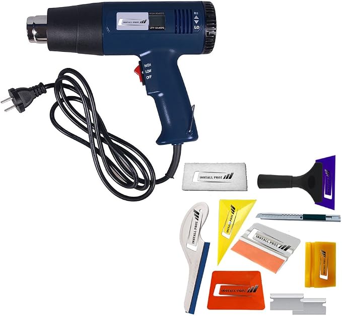 1800W Industrial Heat Gun With Digital Temperature Gauge ((2 attachments and Tint Tool Kit))