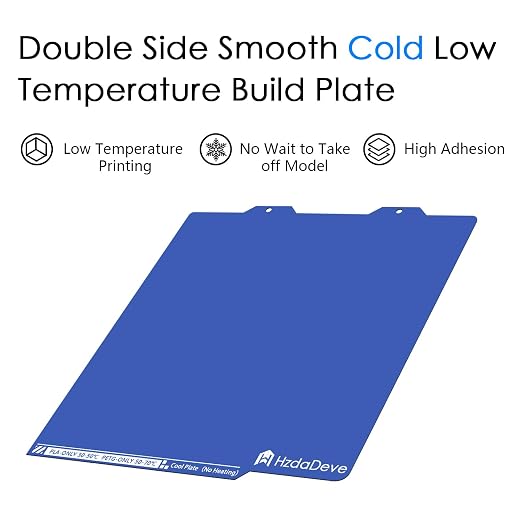 HzdaDeve Upgraded Cool Plate for A1 Mini Low Temperature Cold Build Plate 183.5X183.5MM Double Sided Smooth Board Sheet Bed PEI Platform for Bambu Lab 3D Printer (No Heating/No Glue)