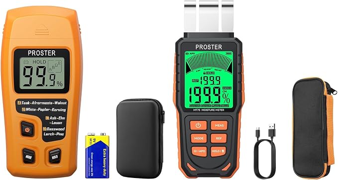 Proster Pin & Pinless Wood Moisture Meter