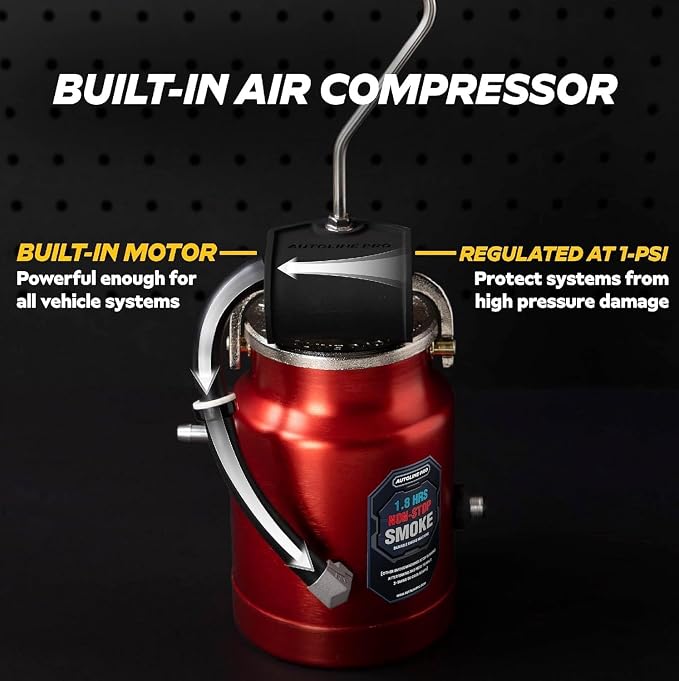 AutoLine Pro EVAP High Volume Smoke Machine Leak Tester with Built-in Air Pump - Shop Series Plus - Automotive Smoke Tester for Vacuum Leak Detection - Ceramic Coil and Best Ranked Smoke Fluid
