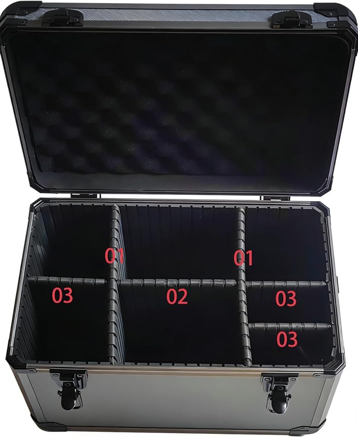 16in Reinforced Aluminum Hard Case with DIY Customizable Interior Dividers (15.3 x 9.1 x 9.4in Interior)