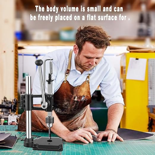 Leather Hole Puncher Hand Punching Machine Manual Press Puncher Punch Tools for DIY Craft, Black