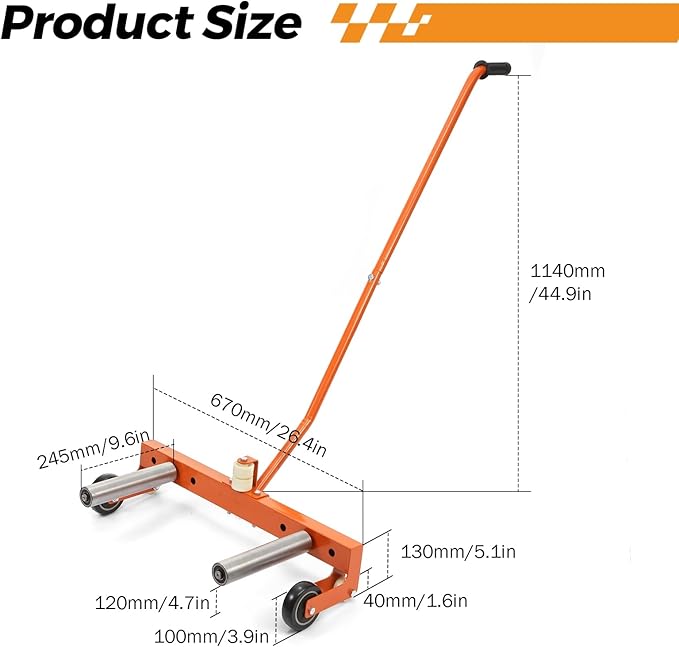 BEAMNOVA Heavy Duty Tire Dolly 330 LBS Tire Lifting Tool Wheel Dolly with Adjustable Roller Car Automotive Tire Moving Tool Cart Wheel Lift for Workshop, Garage