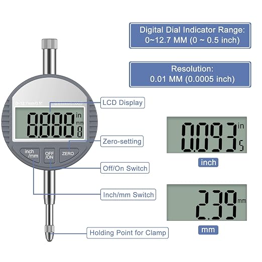 HDLNKAK Digital Dial Indicator Bore Gauge Set,LCD Digital Dial Indicator,6" Depth 0.7"-6"/0.0005" Measuring Range,Wide Selection of Anvils(23PCS), Applications in Engines Cylinder Measurement (Black)