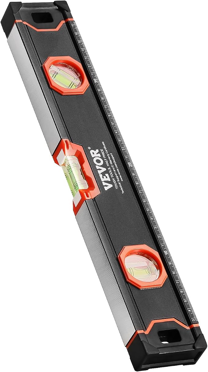 VEVOR 6-Piece Torpedo Level, 78/48/32/24/16/10 Inch Box Levels Set, Bubble Vials Ruler for 45/90/180 Degree, Shock-Proof Aluminum Alloy Magnetic Leveler Tool, SAE/Metric Scale(Only 10-inch has magnet)