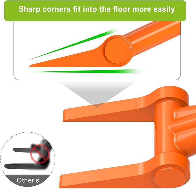 Insaga Demolition Tools - 2mm Steel Demo Deck Board Removal Tool for Wood Floors & Drywall Removal - Wrecking Bar for Contractors, Restoration, 58'' Curved Handle for a Good Lever